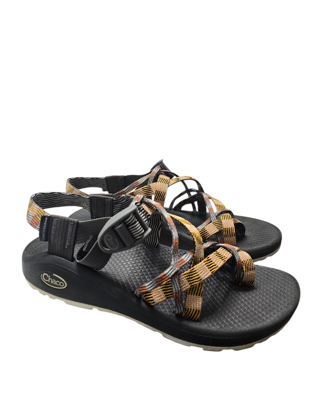 Chaco Women's Z/Cloud X2 Remix Black Sandals with Multicolor Strap Size 7